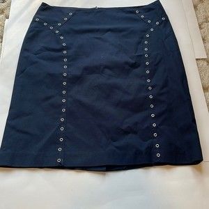 J. McLAUGHLIN Pencil Skirt w Grommet Detail Navy Blue size 4 worn twice